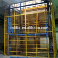 warehouse hydraulic goods lift electric freight elevator with steel mesh enclosures